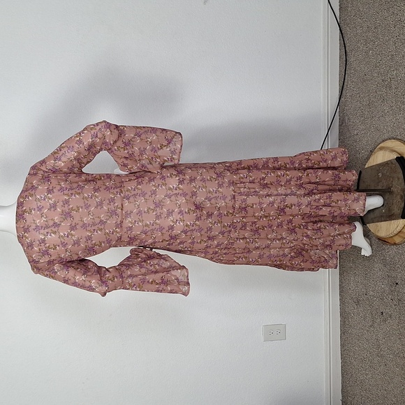 Natural Life Boho Floral Cottagecore Prairie Feminine Bell Sleeve Maxi Dress *M - Picture 7 of 13